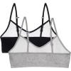 Fruit of The Loom Girls Bra with Removable Cookies, 2-Pack(Black Hue/Heather Grey)