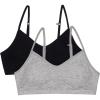 Fruit of The Loom Girls Bra with Removable Cookies, 2-Pack(Black Hue/Heather Grey)