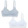 Fruit of The Loom Girls Bra with Removable Cookies, 2-Pack(White/Heather Grey)