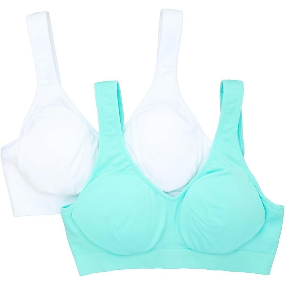 imageFruit of The Loom Womens Wireless Seamless BraAruba BlueWhite