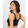 Fruit of The Loom Womens 360 Stretch Seamless Longline Sport Bra, Seamless Full-Coverage for a Natural Shape(Black/Black/Black)
