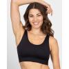 Fruit of The Loom Womens 360 Stretch Seamless Longline Sport Bra, Seamless Full-Coverage for a Natural Shape(Black/Black/Black)