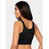 Fruit of The Loom Womens 360 Stretch Seamless Longline Sport Bra, Seamless Full-Coverage for a Natural Shape(Desert Dusk/Olive Night/Black)