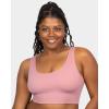 Fruit of The Loom Womens 360 Stretch Seamless Longline Sport Bra, Seamless Full-Coverage for a Natural Shape(Rose Shadow/Lilas/Premium Plum)