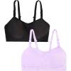 Fruit of The Loom Womens All-Day 360 Stretch Wireless Bra – Seamless Design(Black Hue/Lilac Whisper)