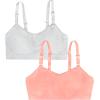 Fruit of The Loom Womens All-Day 360 Stretch Wireless Bra – Seamless Design(Peach Gelato/Grey Heather)