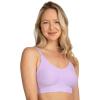 Fruit of The Loom Womens All-Day 360 Stretch Wireless Bra – Seamless Design(Black Hue/Lilac Whisper)