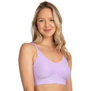 Fruit of The Loom Womens All-Day 360 Stretch Wireless Bra – Seamless Design(Black Hue/Lilac Whisper)