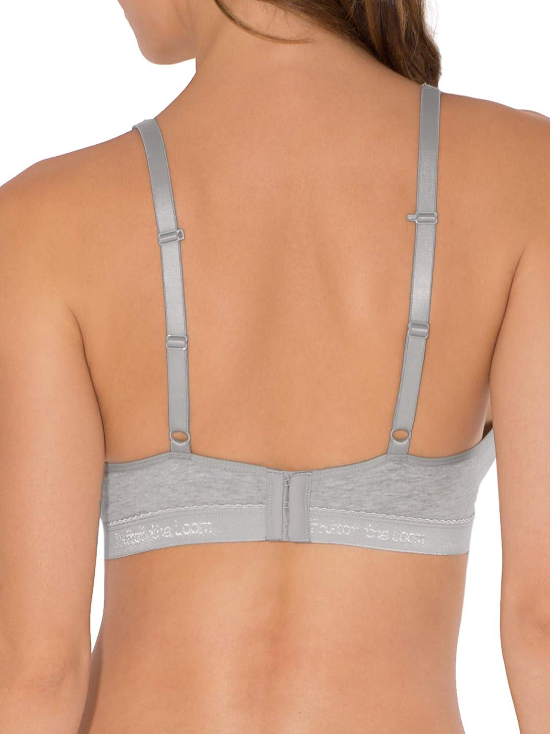 image:imageFruit of the Loom womens Wirefree Cotton BraletteHeather GreyWhite