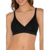 Fruit of the Loom womens Wirefree Cotton Bralette(Black/White)