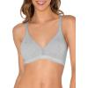 Fruit of the Loom womens Wirefree Cotton Bralette(Heather Grey/White)