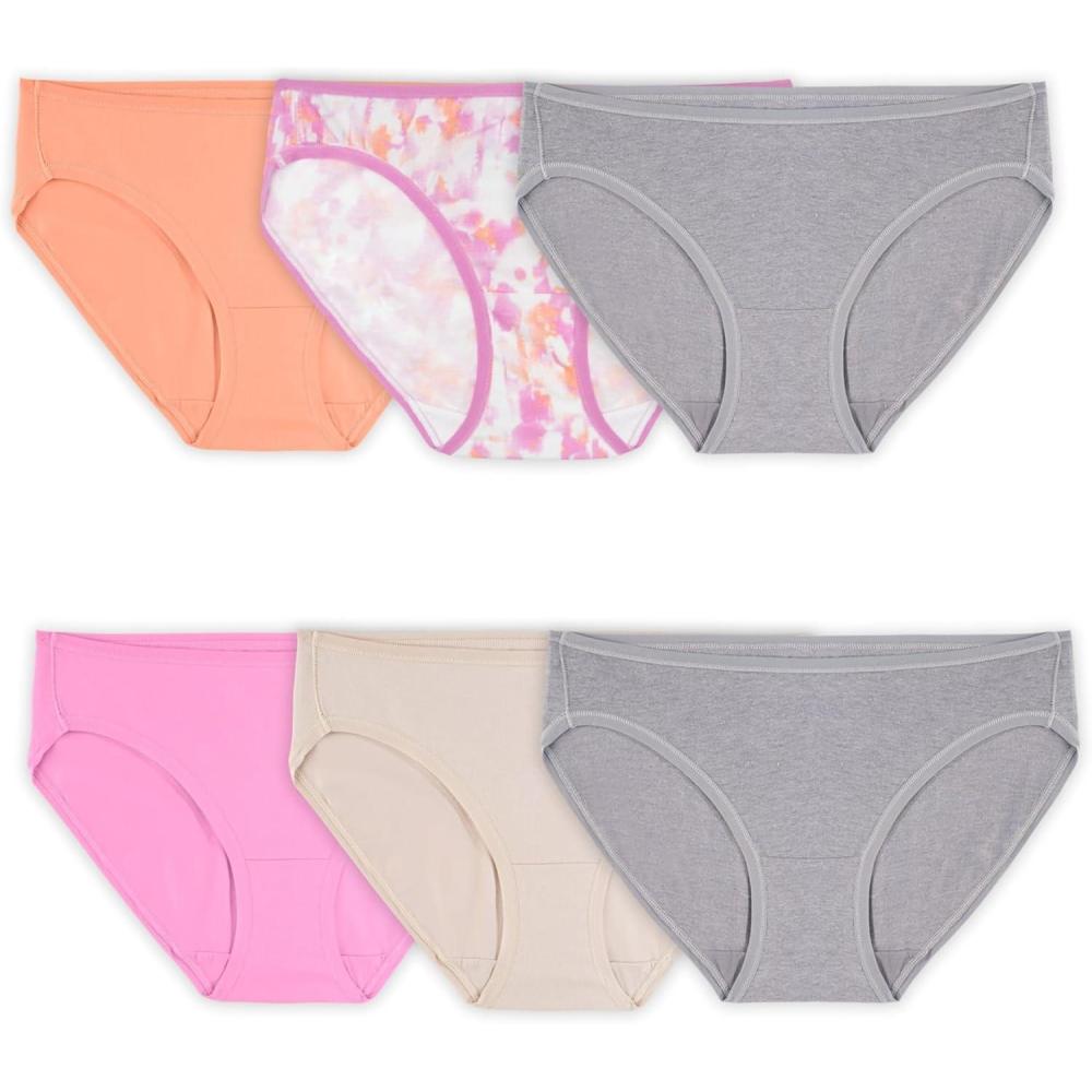 image:imageFruit of the Loom womens 360 Stretch Underwear High Performance Stretch for Effortless Comfort Available in Plus SizeCotton Blend Bikini 6 Pack Colors May Vary