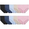 Fruit of the Loom womens 360° Stretch Underwear, High Performance Stretch for Effortless Comfort, Available in Plus Size(Cotton Blend – Plus Size Brief – 10 Pack – Pink/Nude/Blue/Black)