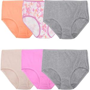 Fruit of the Loom womens 360° Stretch Underwear, High Performance Stretch for Effortless Comfort, Available in Plus Size(Cotton Blend – Brief – 6 Pack – Colors May Vary)