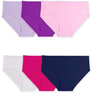 Fruit of the Loom womens 360° Stretch Underwear, High Performance Stretch for Effortless Comfort, Available in Plus Size(Microfiber – Low Rise Brief – 6 Pack – Colors May Vary)