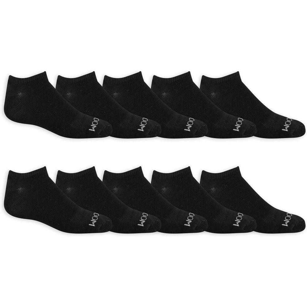 image:imageFruit of the Loom Womens Everyday Soft Cushioned No Show Socks Multi Pack Black 10 Pack 410