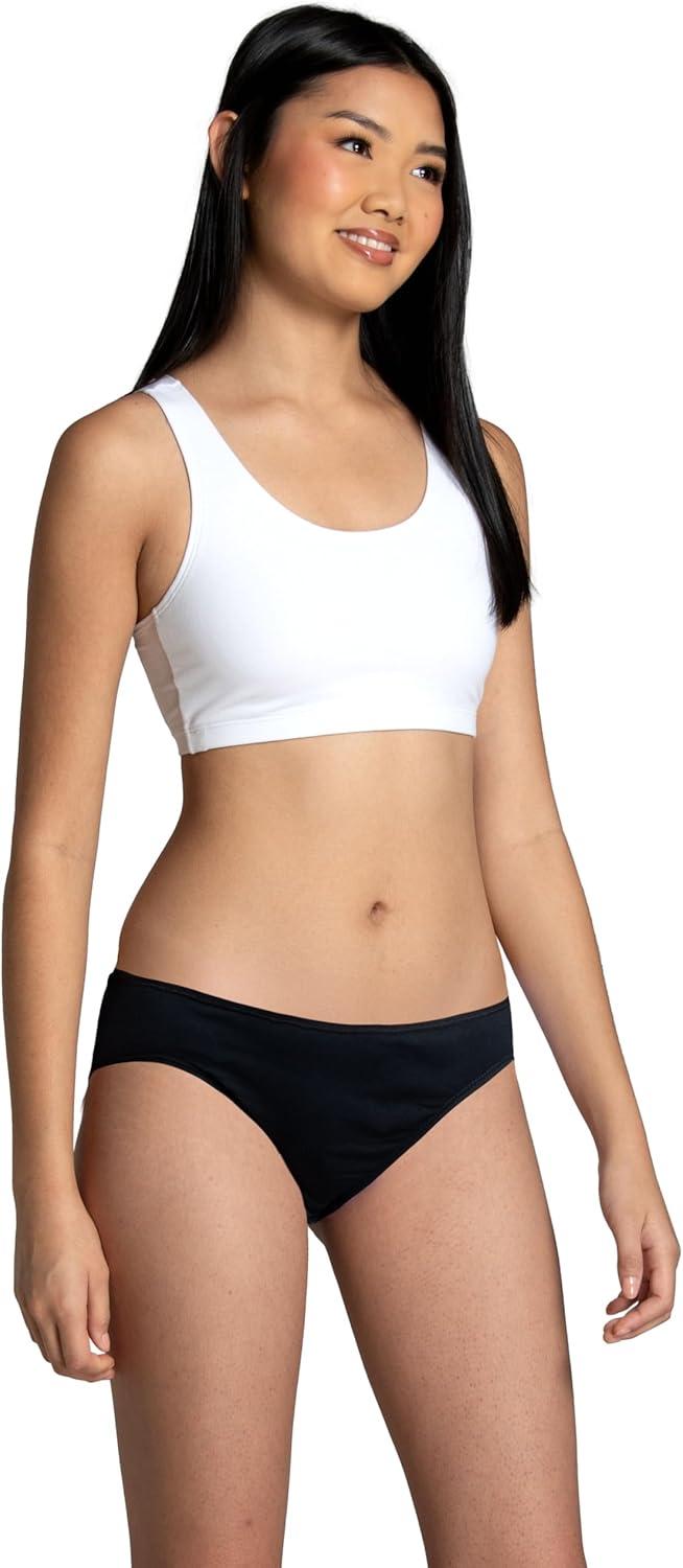 image:imageFruit of the Loom womens Eversoft Cotton Underwear Multipacks Tag Free amp Breathable Available in Plus SizeBikini Black