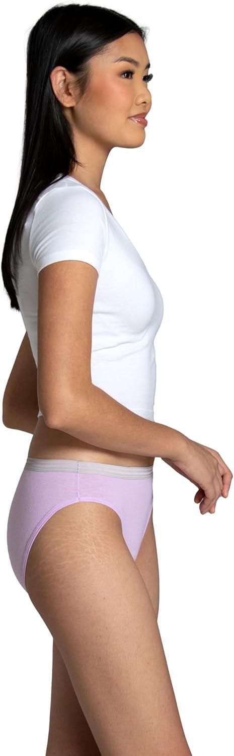 image:imageFruit of the Loom womens Eversoft Cotton Underwear Multipacks Tag Free amp Breathable Available in Plus SizeBikini GreyBluePurple