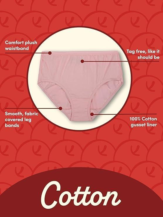 image:imageFruit of the Loom womens Eversoft Cotton Underwear Multipacks Tag Free amp Breathable Available in Plus SizeBikini PinkNavyWhite