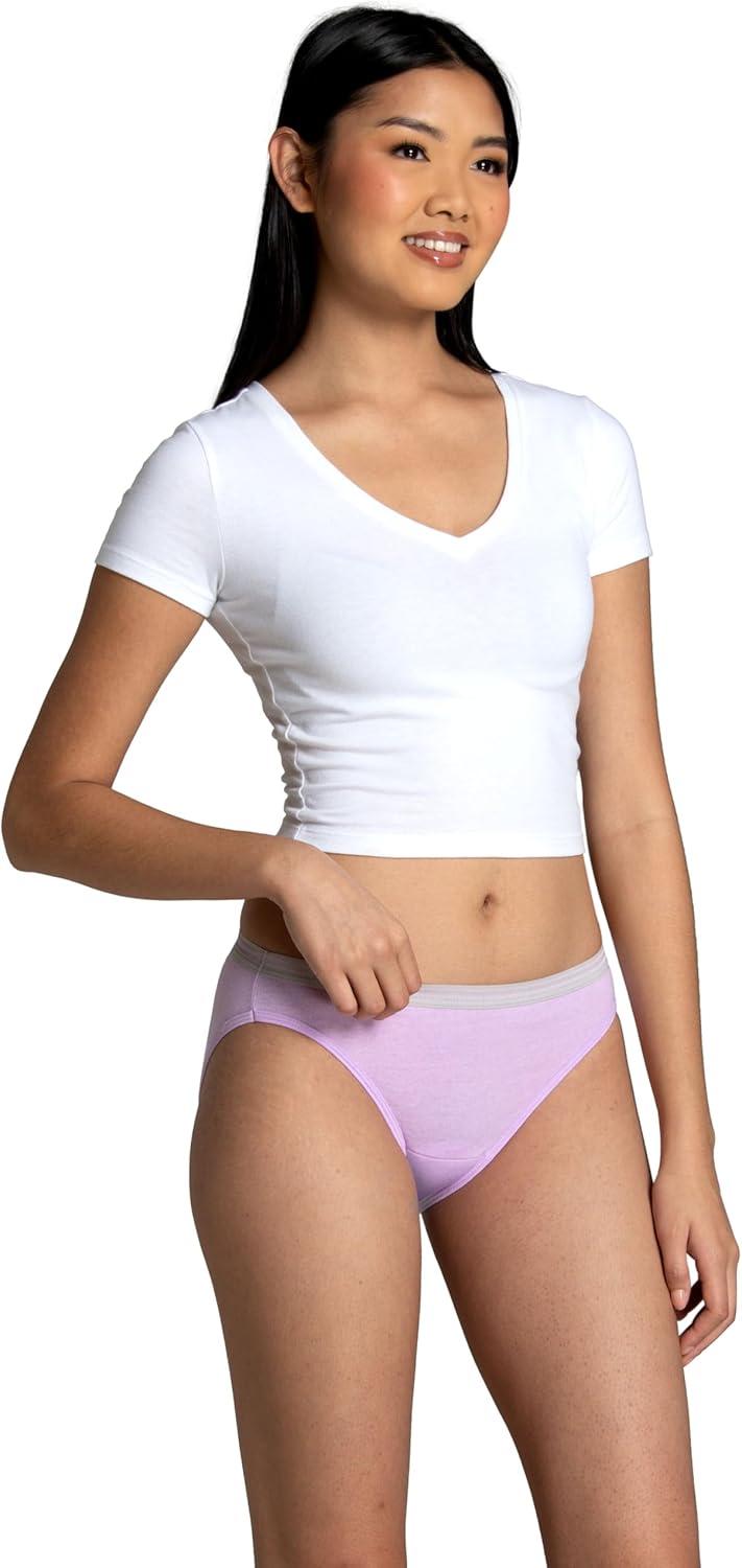 image:imageFruit of the Loom womens Eversoft Cotton Underwear Multipacks Tag Free amp Breathable Available in Plus SizeBikini PinkNavyWhite