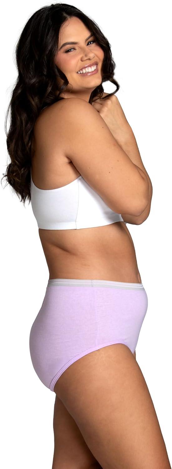 image:imageFruit of the Loom womens Eversoft Cotton Underwear Multipacks Tag Free amp Breathable Available in Plus SizeBrief GreyPinkBlue