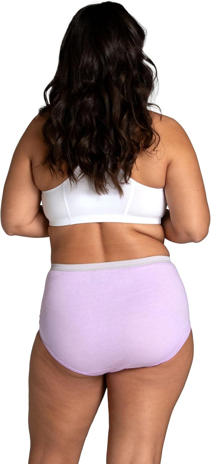 image:imageFruit of the Loom womens Eversoft Cotton Underwear Multipacks Tag Free amp Breathable Available in Plus SizeBrief GreyPinkBlue