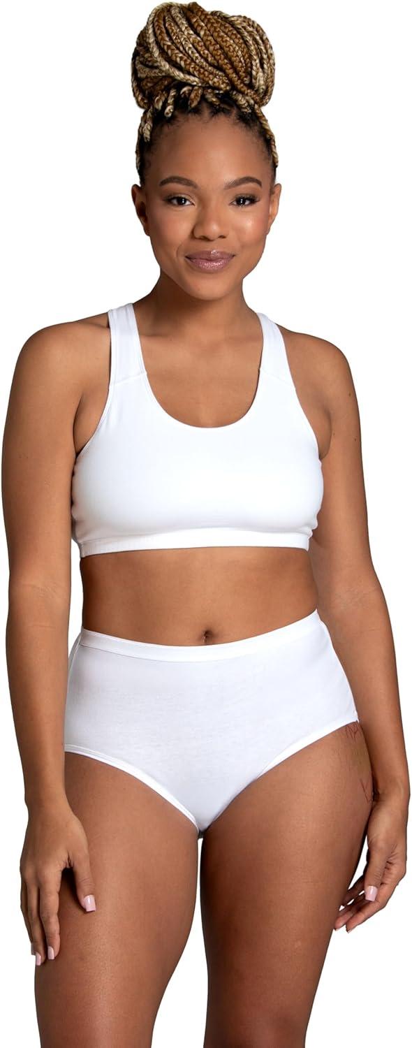 image:imageFruit of the Loom womens Eversoft Cotton Underwear Multipacks Tag Free amp Breathable Available in Plus SizeBrief White