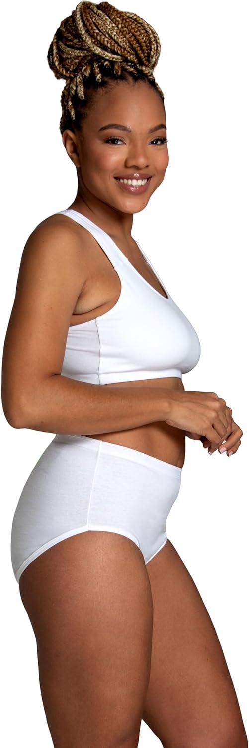 image:imageFruit of the Loom womens Eversoft Cotton Underwear Multipacks Tag Free amp Breathable Available in Plus SizeBrief White