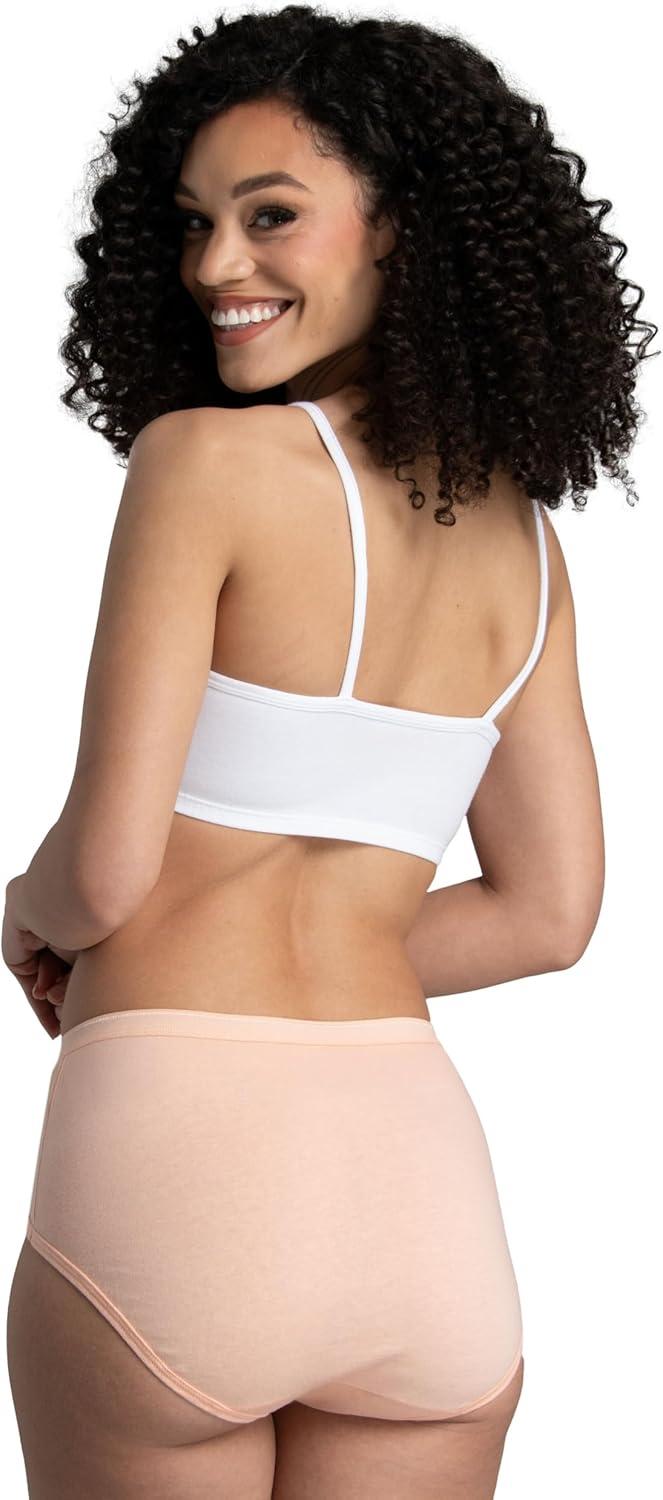 image:imageFruit of the Loom womens Eversoft Cotton Underwear Multipacks Tag Free amp Breathable Available in Plus SizeBrief WhitePinkNude