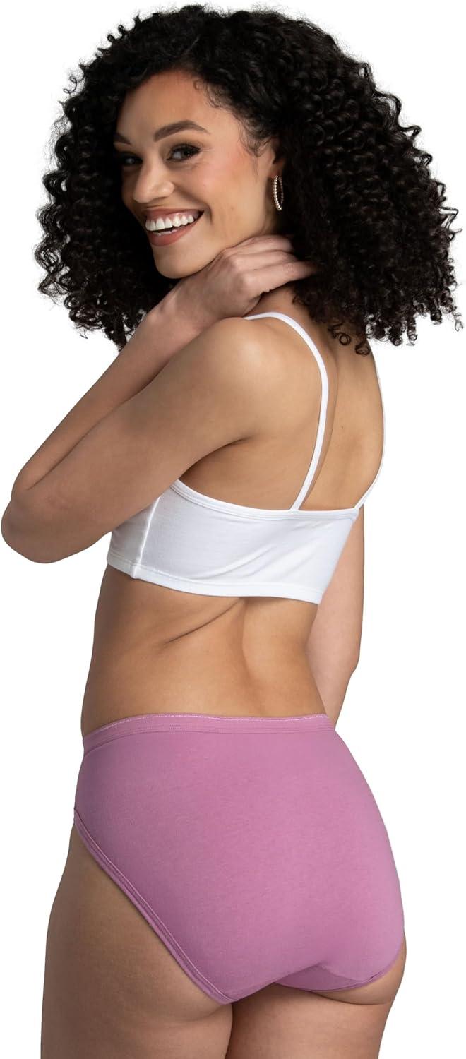 image:imageFruit of the Loom womens Eversoft Cotton Underwear Multipacks Tag Free amp Breathable Available in Plus SizeHi Cut NavyWhitePink