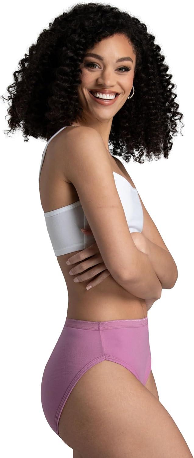 image:imageFruit of the Loom womens Eversoft Cotton Underwear Multipacks Tag Free amp Breathable Available in Plus SizeHi Cut NavyWhitePink