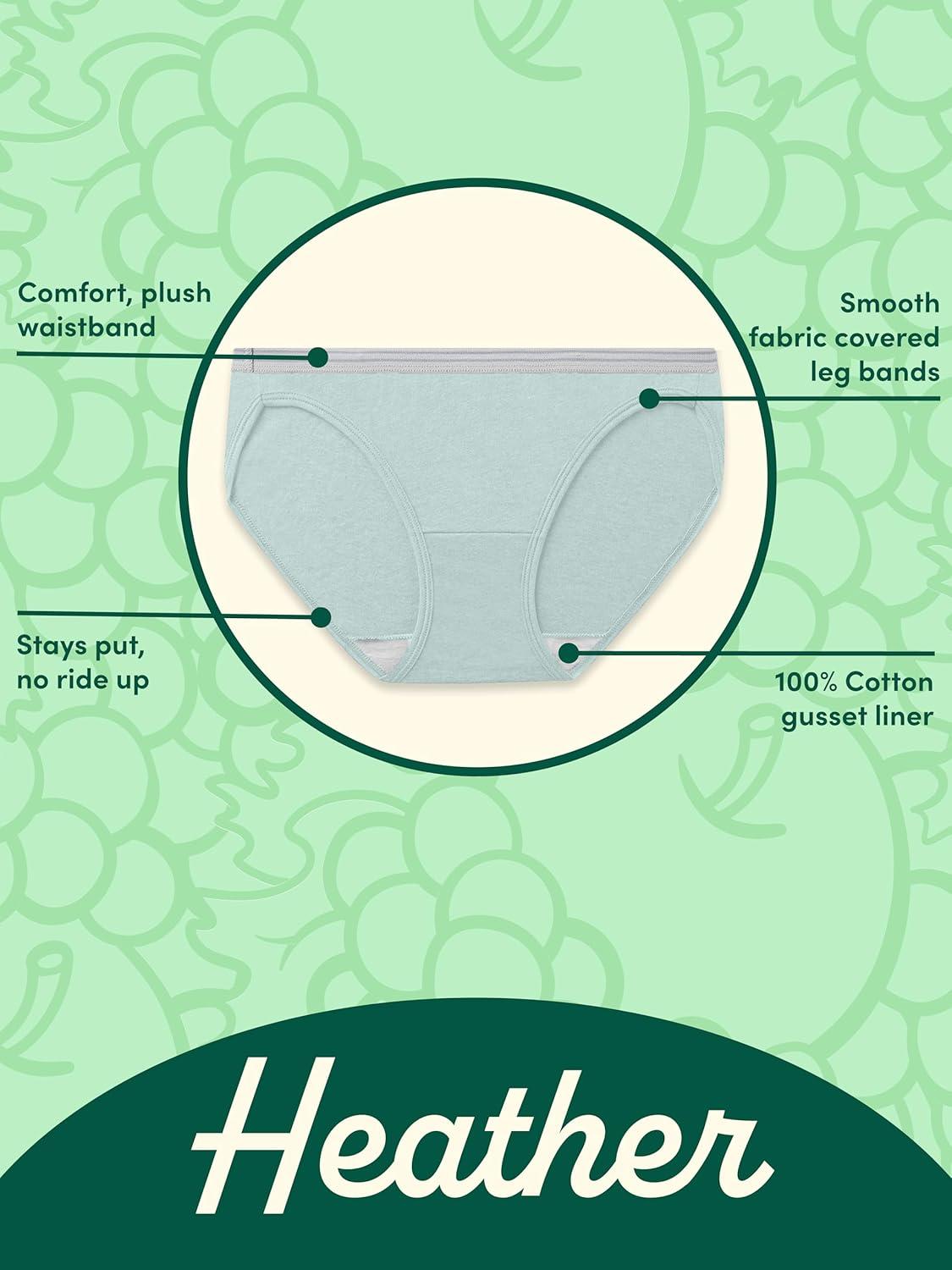 image:imageFruit of the Loom womens Eversoft Cotton Underwear Multipacks Tag Free amp Breathable Available in Plus SizeLow Rise Brief GreyPinkBlue