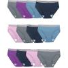 Fruit of the Loom womens Eversoft Cotton Underwear Multipacks, Tag Free & Breathable, Available in Plus Size(Bikini – Grey/Blue/Purple)