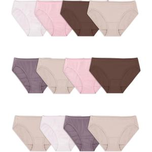 Fruit of the Loom womens Eversoft Cotton Underwear Multipacks, Tag Free & Breathable, Available in Plus Size(Bikini – Assorted Body Tones)