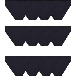 Fruit of the Loom womens Eversoft Cotton Underwear Multipacks, Tag Free & Breathable, Available in Plus Size(Bikini – Black)