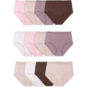 Fruit of the Loom womens Eversoft Cotton Underwear Multipacks, Tag Free & Breathable, Available in Plus Size(Brief – Assorted Body Tones)