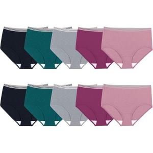 Fruit of the Loom womens Eversoft Cotton Underwear Multipacks, Tag Free & Breathable, Available in Plus Size(Brief – Assorted Colors May Vary)