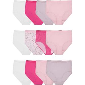 Fruit of the Loom womens Eversoft Cotton Underwear Multipacks, Tag Free & Breathable, Available in Plus Size(Brief – White/Pink/Nude)