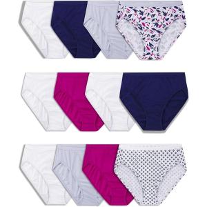 Fruit of the Loom womens Eversoft Cotton Underwear Multipacks, Tag Free & Breathable, Available in Plus Size(Hi Cut – Navy/White/Pink)