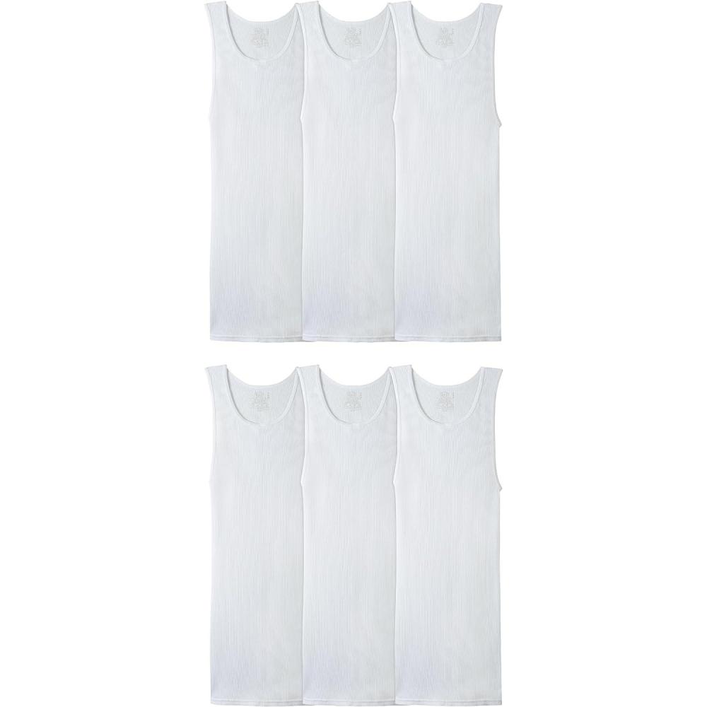 image:imageFruit of the Loom Mens Sleeveless Tag Free Moisture Wicking Tank AShirt6 Pack White