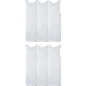 Fruit of the Loom Men’s Sleeveless Tag Free Moisture Wicking Tank A-Shirt(6 Pack White)