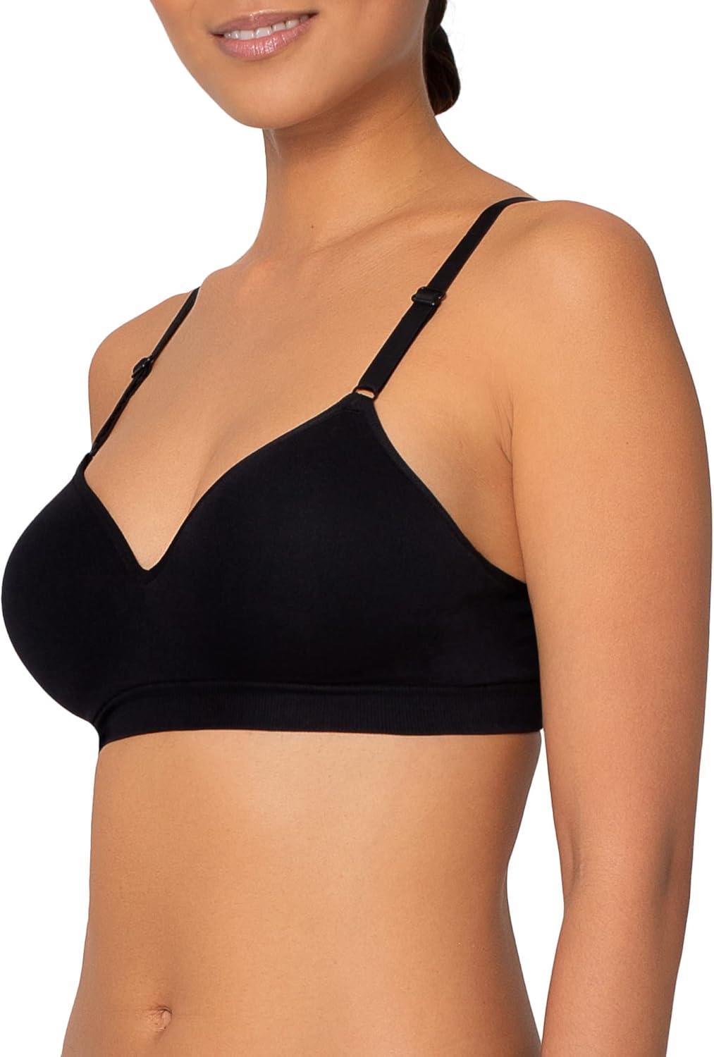 image:imageFruit of The Loom Womens 2Pack Seamless WireFree PushUp Bra Soft Comfortable amp SupportiveBlack Hue