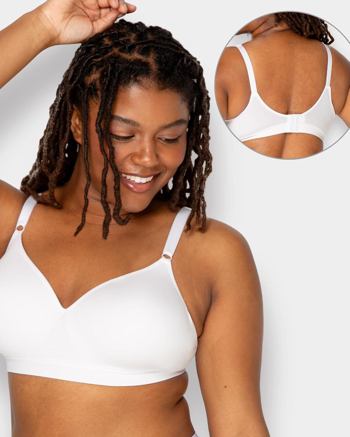 image:imageFruit of The Loom Womens 2Pack Seamless WireFree PushUp Bra Soft Comfortable amp SupportiveBlack HueWhite 2pack