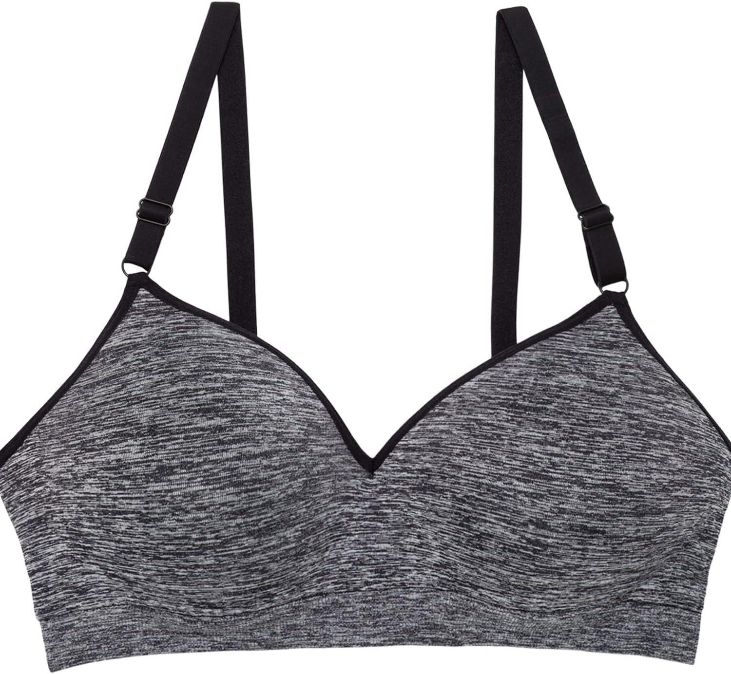 image:imageFruit of The Loom Womens 2Pack Seamless WireFree PushUp Bra Soft Comfortable amp SupportiveCharcoal Heather