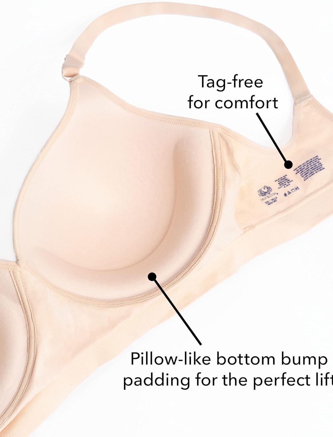 image:imageFruit of The Loom Womens 2Pack Seamless WireFree PushUp Bra Soft Comfortable amp SupportiveCharcoal Heather