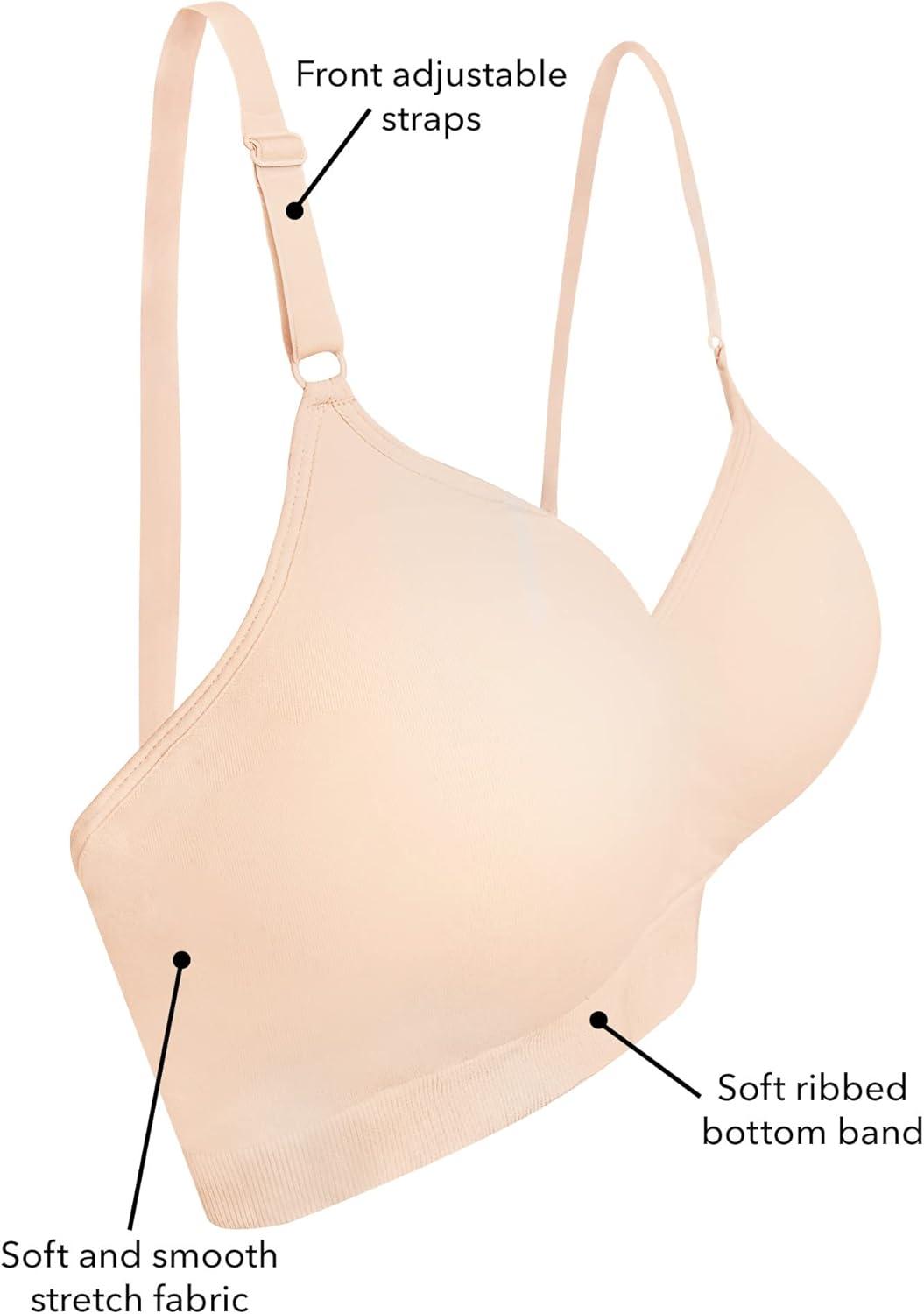 image:imageFruit of The Loom Womens 2Pack Seamless WireFree PushUp Bra Soft Comfortable amp SupportiveCharcoal Heather