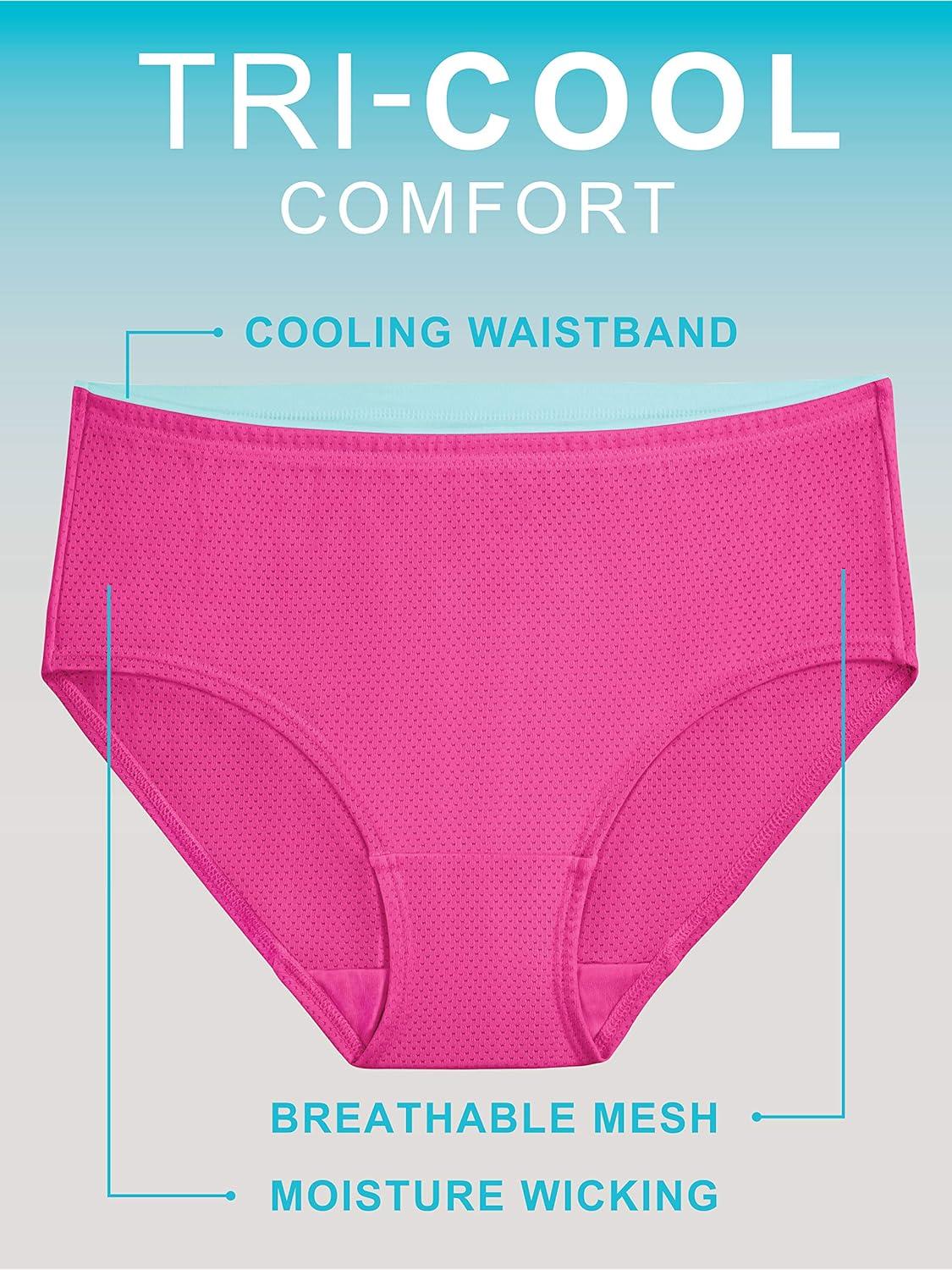 image:imageFruit of the Loom Womens Breathable Underwear Moisture Wicking Keeps You Cool amp Comfortable Available in Plus SizeMicro Mesh Bikini 6 Pack Colors May Vary