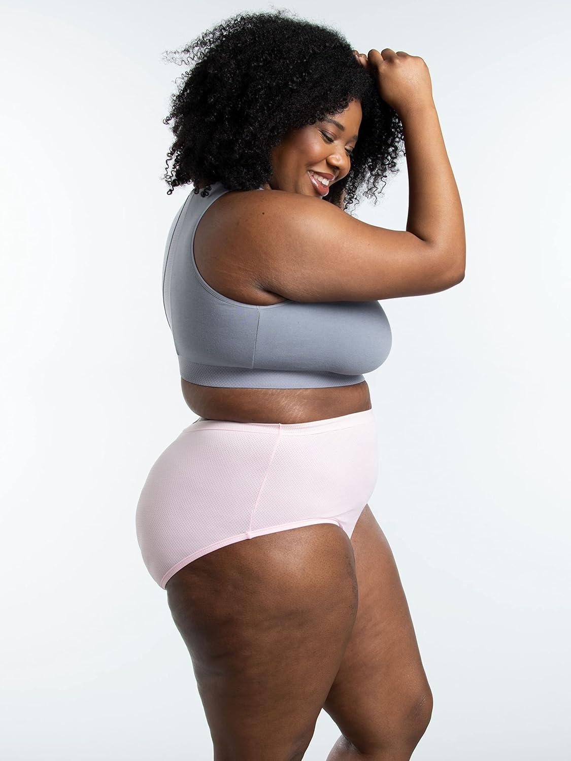 image:imageFruit of the Loom Womens Breathable Underwear Moisture Wicking Keeps You Cool amp Comfortable Available in Plus SizeMicro Mesh Plus Size Brief 10 Pack BlackBluePurple