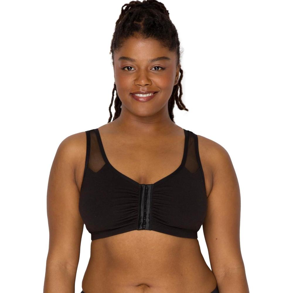 image:imageFruit of The Loom Womens Comfort Front Close Sport Bra with Mesh StrapsBlack Hue