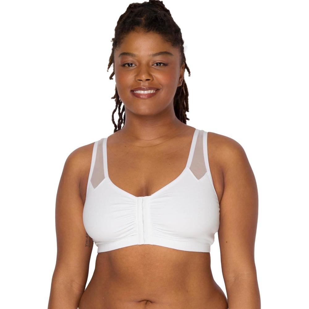 image:imageFruit of The Loom Womens Comfort Front Close Sport Bra with Mesh StrapsWhite